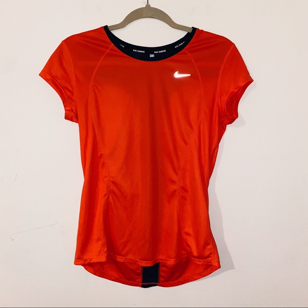 Women’s Nike orange and blue dri-fit running top